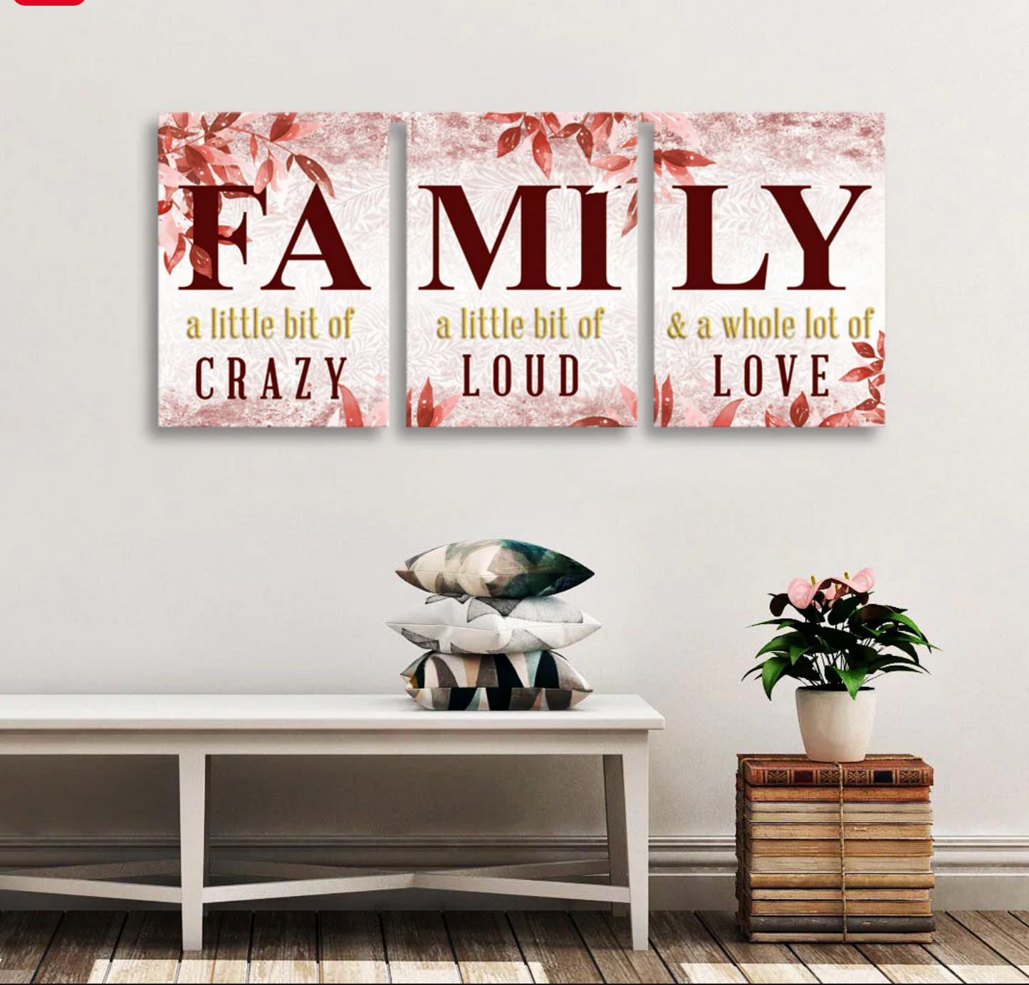 Family Crazy Loud Love Wall Canvas